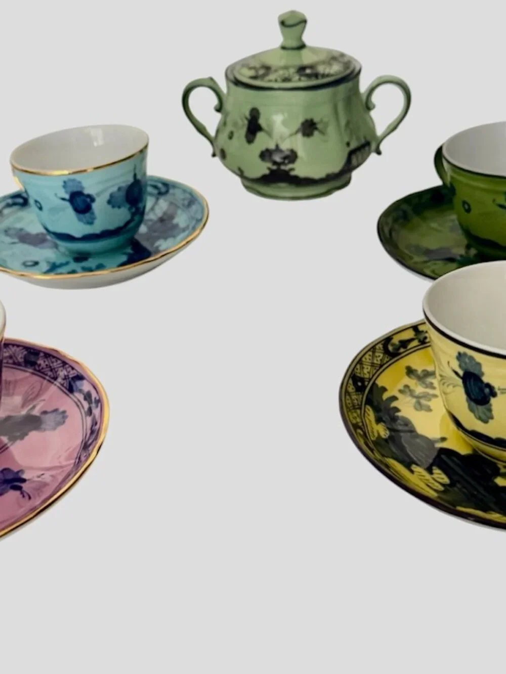 RIchard GInori Oriente Italiano Espresso set and SUgar Bowls- assorted colors